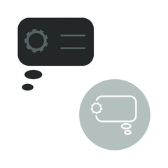 Set of vector icons with engineering discussion