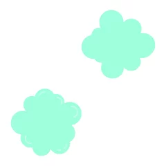 Selbstklebende Fototapeten Set of vector icons with blue clouds © Pony 3000