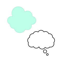  Set of vector icons with white and blue dialog box