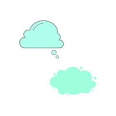 Set of vector icons with blue dialog box on white background