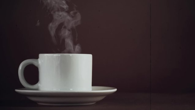 Cup of hot morning coffee retro styled looped video
