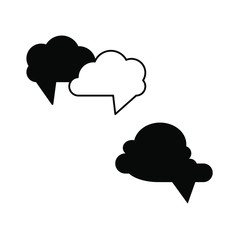 Set of vector icons with two dialog boxes