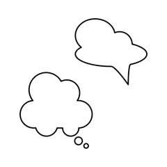 Set of simple vector icons with speech bubbles.