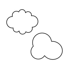 Set of icons with clouds on white background