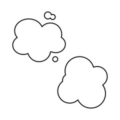 : Set of simple icons with two clouds on a white background.