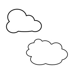  Set of simple icons with clouds on white background