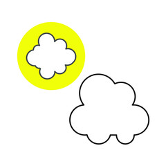 Set of simple icons with clouds