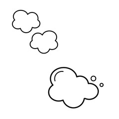 Set of simple icons with clouds 