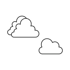 Set of simple icons with clouds