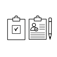 Set of simple icons with chesk test