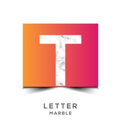 Marble Logo Vector letter T. Marble letter T