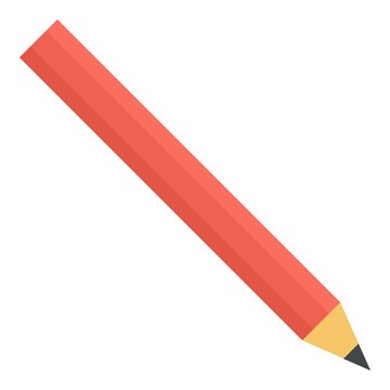 Red pencil icon. Flat illustration of red pencil vector icon for web design
