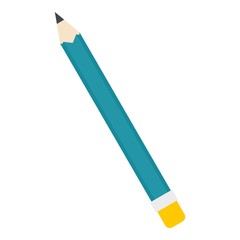 Blue pencil icon. Flat illustration of blue pencil vector icon for web design