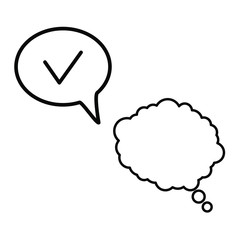 Set of simple icons with speech bubble and message sent