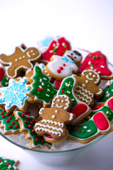 Christmas Cookies in different shapes and colours 
