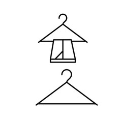  A simple icon set with a hanger and the hanger with trousers