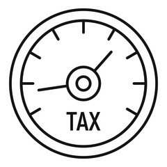 Tax clock icon. Outline tax clock vector icon for web design isolated on white background