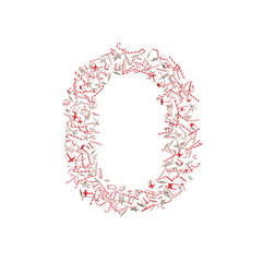 Christmas ABC. Items on white background forming letter O