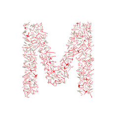 Christmas ABC. Items on white background forming letter M