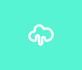 Cloud and Sound Logo Premium Minimal emblem design template Symbol for Technology audio company