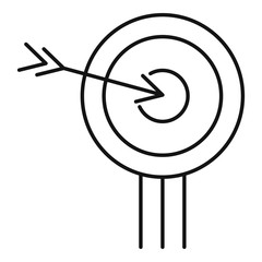 Business target icon. Outline business target vector icon for web design isolated on white background