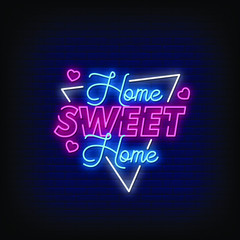 Home Sweet Home Neon Signs Style Text Vector
