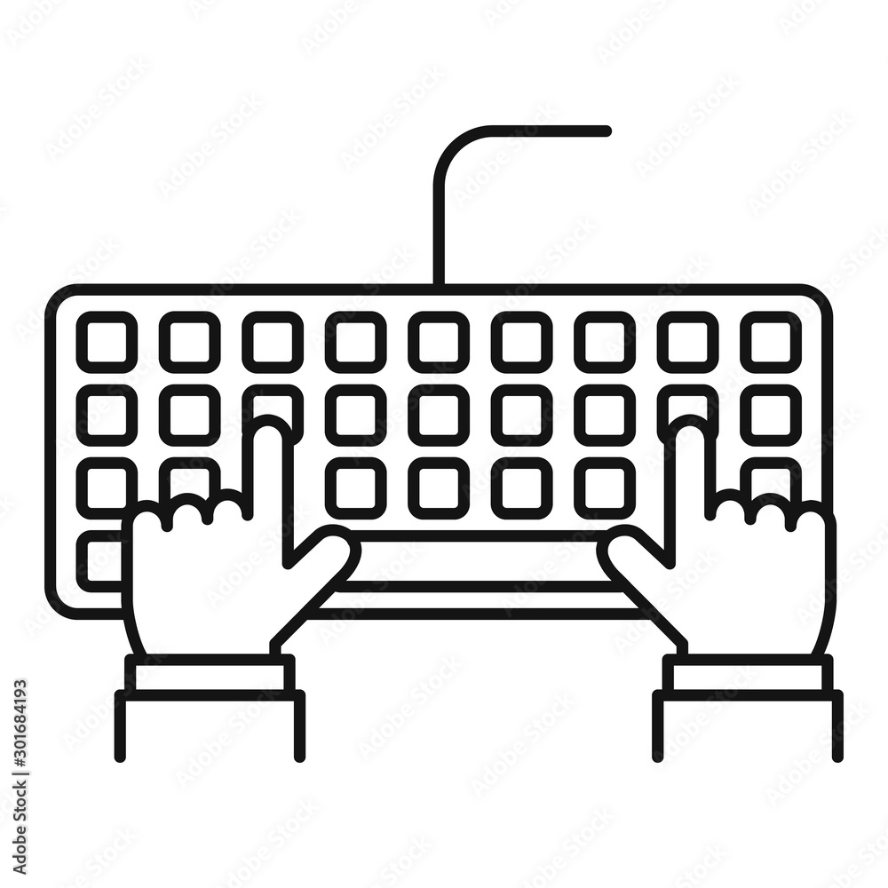 Poster keyboard typing icon. outline keyboard typing vector icon for web design isolated on white backgroun