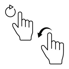 A set of simple icons with the mouse pointer. Refresh and move to left