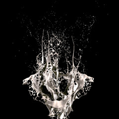 Splash fluid. 3d illustration, 3d rendering.