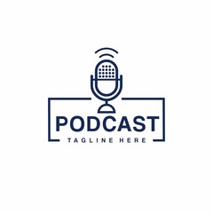 Podcast. Badge, icon, stamp, logo. Vector stock illustration