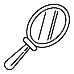Hand mirror icon. Outline hand mirror vector icon for web design isolated on white background