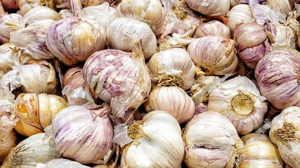 Vegetables concept:  Pile of Garlics