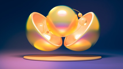 Elegant minimalism geometry background. 3d illustration, 3d rendering.