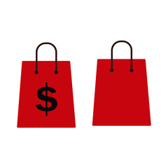 Set of simple icons with shopping bags 