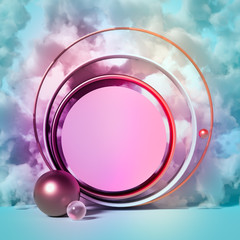 Elegant minimalism geometry background. 3d illustration, 3d rendering.