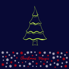 christmas tree card design vector