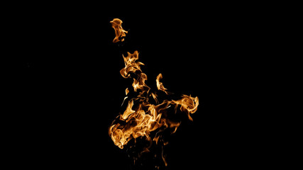 Fire flames on black background. fire on black background isolated. fire patterns