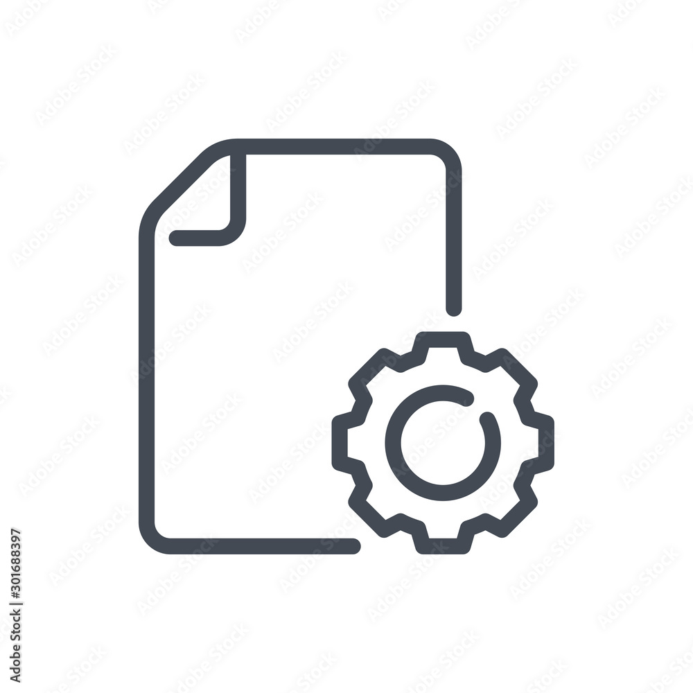 Poster file settings line icon. document preferences vector outline sign.