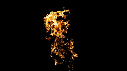 Fire flames on black background. fire on black background isolated. fire patterns