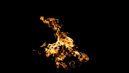 Fire flames on black background. fire on black background isolated. fire patterns