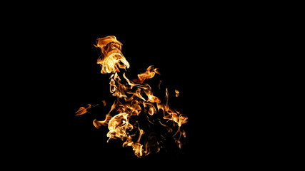 Fire flames on black background. fire on black background isolated. fire patterns