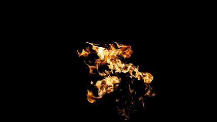 Fire flames on black background. fire on black background isolated. fire patterns