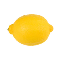 Fresh slice lemon with leaves, vitamin c supplement from natural  isolated on white background with copy space