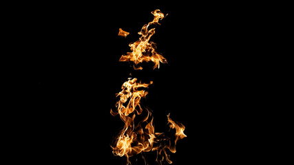 Fire flames on black background. fire on black background isolated. fire patterns