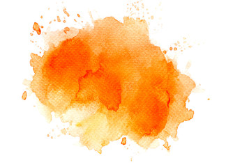 Orange Splashes Of Paint Watercolor On Paper Wall Mural | Wallpaper  Murals-caanebez
