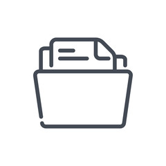 Folder with file line icon. Folder with document vector outline sign.