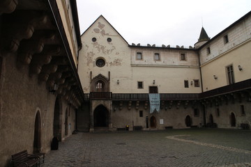 Fototapeta na wymiar Courtyard in Zvolen castle in baroque style, Zvolen, Slovakia