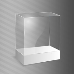 Glass Cube. Vector illustration.