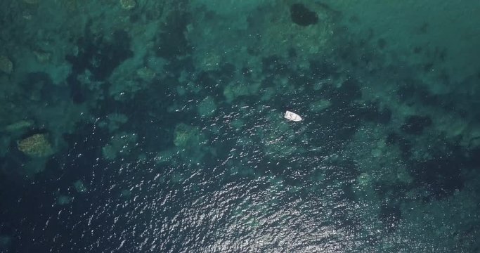 Aerial Drone View of Livadhi Beach in Albania