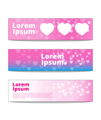 Abstract love heart Web banner design background